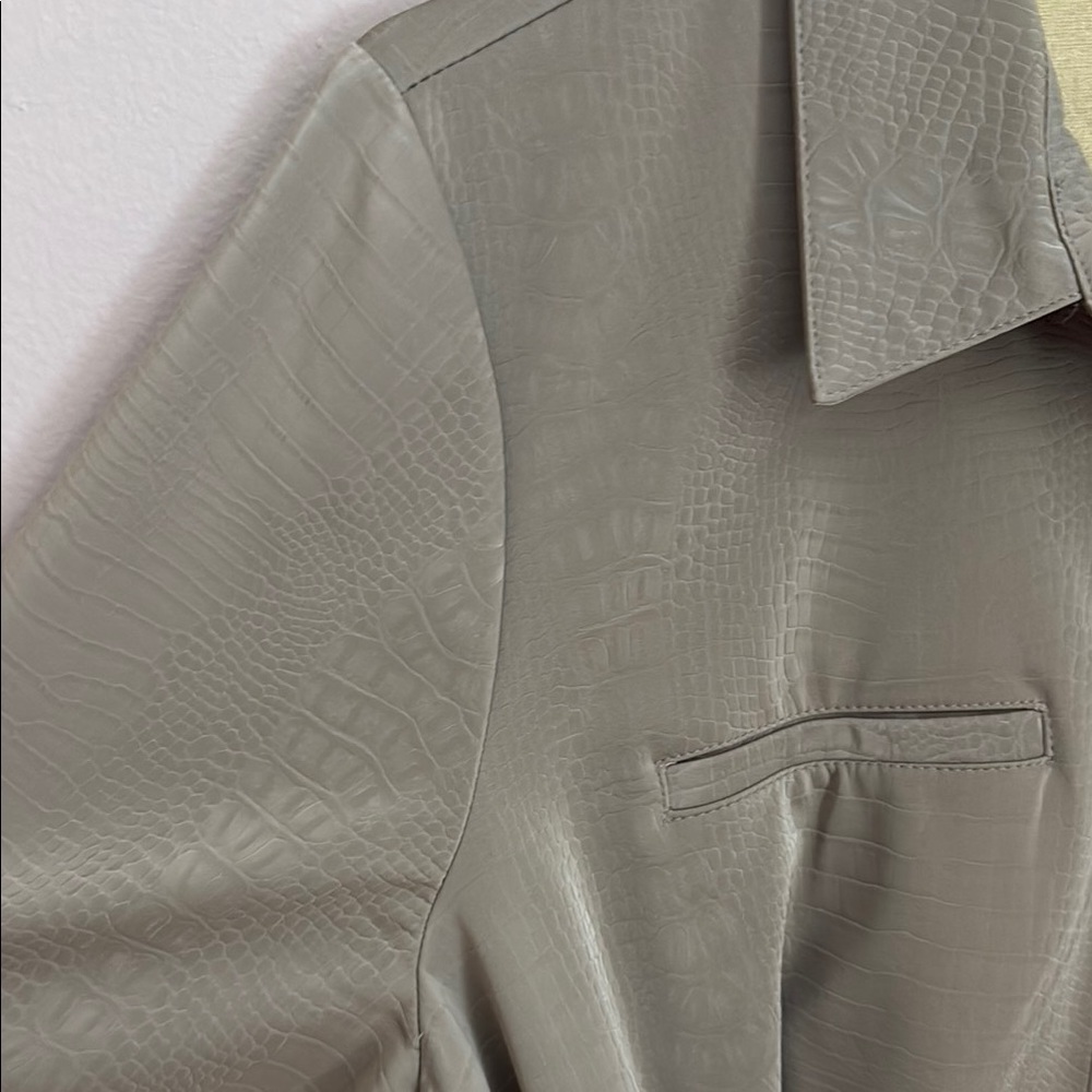 Alfani Embossed Faux-Leather Shirtdress - Picture 6 of 6